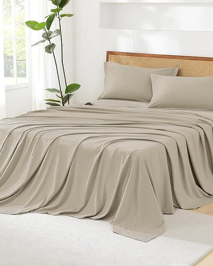Litanika Light Hazel King Size Comforter Set with Sheets - 7 Pieces Bed in a Bag King Boho Tufted Complete Bedding Sets with Comforter, Sheets, Pillowcases & Shams