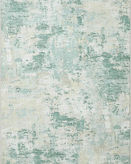Modern Abstract Area Rug 3x5 Non Slip Non Shedding Rug Low Pile Stain Resistant for Bedroom Living Room,Green