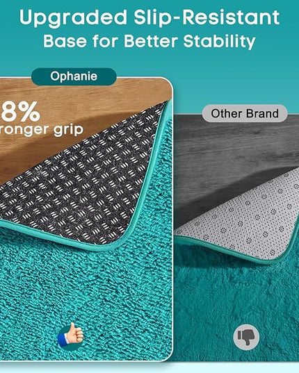 Ophanie Teal Rugs for Living Room Bedroom, 6x9 Fluffy Fuzzy Furry Carpet, Plush Soft Shaggy Bedside Indoor Floor Area Rug for Kids Girls Boys Baby Teen Dorm Nursery Home Decor Aesthetic