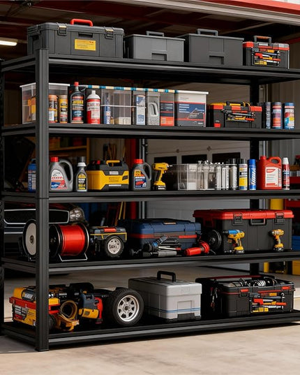 72'' Garage Storage Shelves,5-Tier Shelving Unit,Metal Shelving Capable of Bearing 3000lbs, Suitable for Warehouse, Kitchen,Basement, Garage Shelf