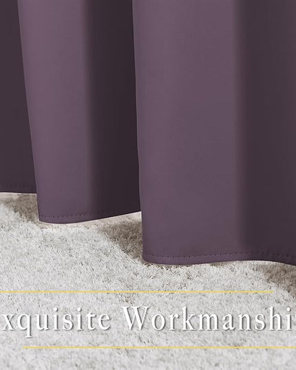 NICETOWN Plum Curtains for Living Room 84 inches Long - Plum Grommet Room Darkening Window Treatments Sound Reducing Drapes for Bedroom, 2 Panels, W52 x L84