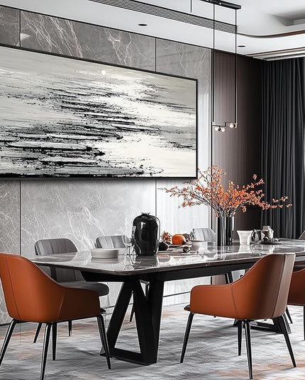XIGUANGART Framed Canvas Wall Art-Large Wall Decor for Living Room Black and White Minimalist Abstract Pictures Nature Ocean Skyline Sunset Artwork Modern Painting For Bedroom Office Home Decorations