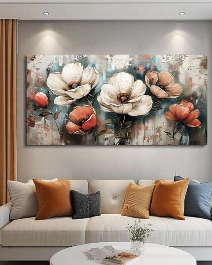 FUHAIHUA Canvas Wall Decor For Bedroom Wall Art For Living Room Office Decorations Boho Wall Paintings Flowers Landscape Pictures Artwork Aesthetic Posters kitchen Home Decor Ready To Hang 20x40 In