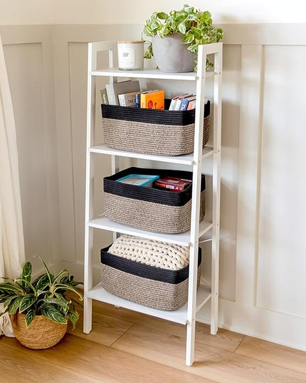 NaturalCozy Storage Baskets 16.8”x13”x7.6” Cotton Rope Woven Baskets for Organizing 3-Pack | Toy Storage Bins | Basket for Shelves, Laundry, Blanket, Clothes, Closet, Kitchen, Bathroom, Gifts