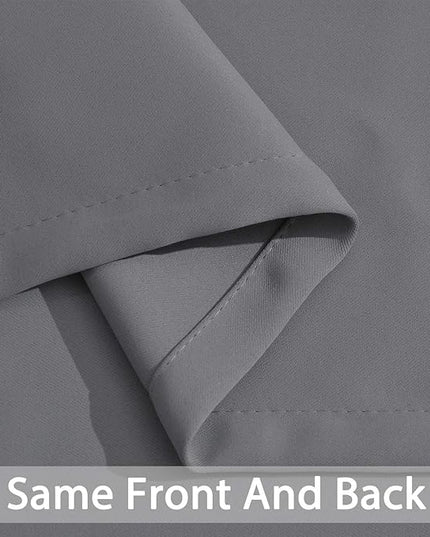 Yakamok 96 Inches Thermal Insulated Gray Blackout Curtains Room Darkening Window Drapes with 8 Grommets,52 Inch Width, Set of 2, 2 Tie Backs Included