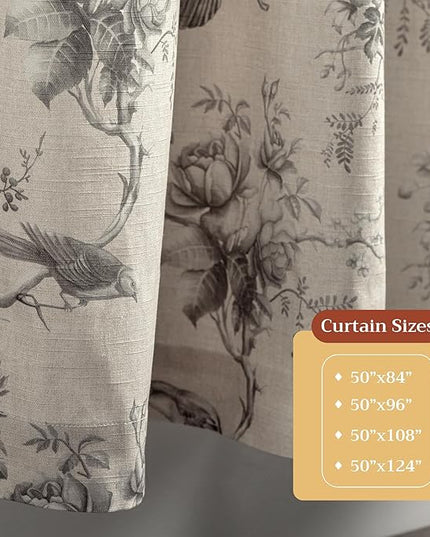 Maison d' Hermine Curtains for Living Room 100% Cotton 96 inch Length Two Panels Light Filtering Curtains for Bedroom Windows with Rod and Loop Pockets Drapes (Turin, 50" W x 96" L)