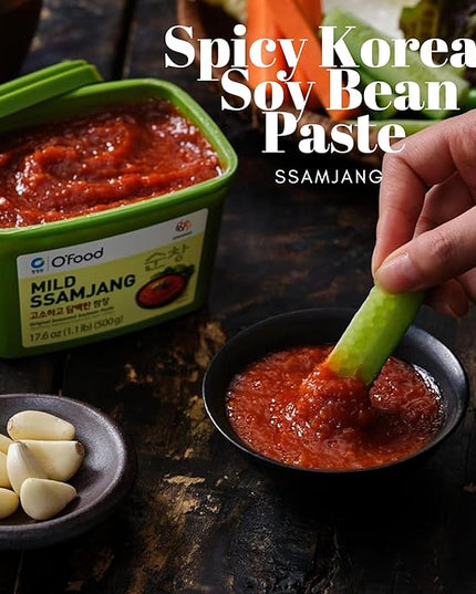 Ssamjang Korean Soybean Paste Sauce [Mild | 1.0 lb (500g)] for BBQ, Lettuce Wraps, Rice, Vegetables, and Meat | Korean Flavor, Bold & Savory - O’food