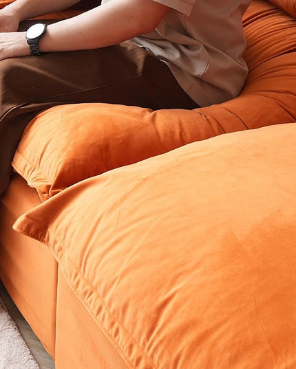 JACH Modular Sectional Couches for Living Room, 162" Deep 4 Seater Sectional Sofa, Cushion Covers Removable, Two Corners and Two Middle, Sofas Furniture for Living Room, Orange