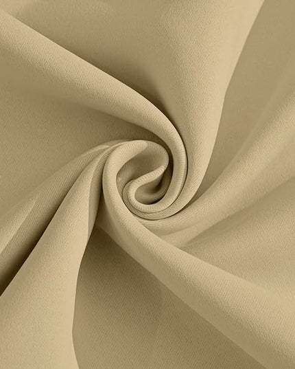Yakamok Room Darkening Blackout Curtains for Bedroom, Light Blocking Thermal Insulated Grommet Top Drapes for Living Room,Beige,52x45Inch, 2 Panels
