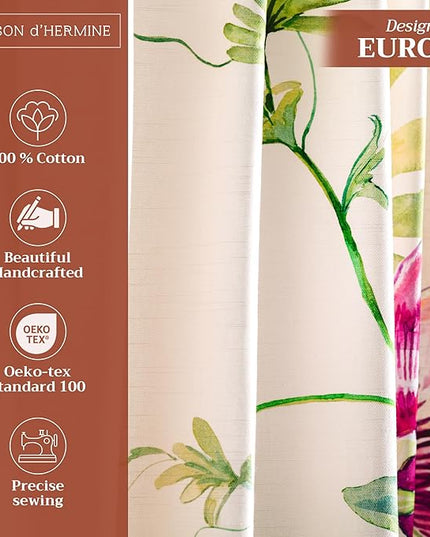 Maison d' Hermine Curtains for Living Room 100% Cotton 84 inch Length One Panel Light Filtering Curtains for Bedroom Windows with Rod and Loop Pockets Drapes (Passion Beige, 50" W x 84" L)