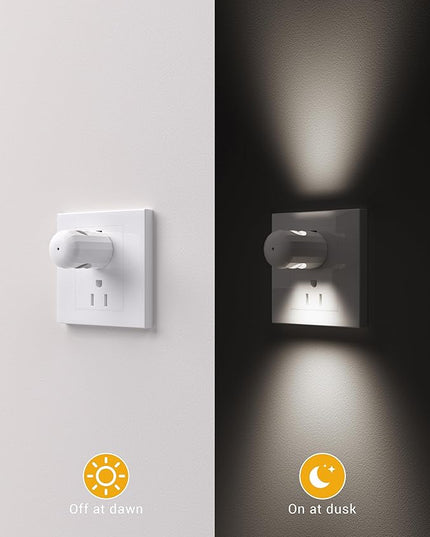 GEPLAD LED Night Light Plug-in Wall Outlet Light, 5000K Daylight,Ambient Lighting,Nightlight for Bedroom, Bathroom, Nursery, Hallway, Kitchen 6 Pack