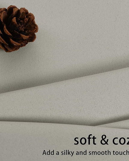 JIUZHEN Silver Grey Blackout Curtains with Tiebacks Thermal Insulated, Light Blocking and Noise Reducing Grommet Curtains for and Living Room, Set of 2 Window Curtain Panels, 52 x 45 Inch Length