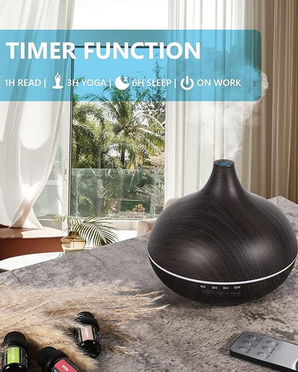 SACATR 550ml Oil Diffuser with 30x5 mL Essential Oils, Ultrasonic Technology, Remote Control for Home Office