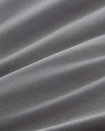 Houseri Dark Grey Comforter Set - Full Size Deep Comforter Quilt for Teen Boys & Girls - Minimalist Soft Solid Grey Bed Blanket