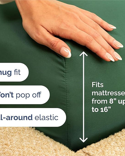 Split King Size 5 Piece Sheet Set - Comfy Breathable & Cooling Bed Sheets Set - Hotel Luxury Bedding for Women, Men, Kids, Teens, Boys & Girls - Deep Pockets, Soft, Wrinkle Free - Oeko-Tex - Emerald