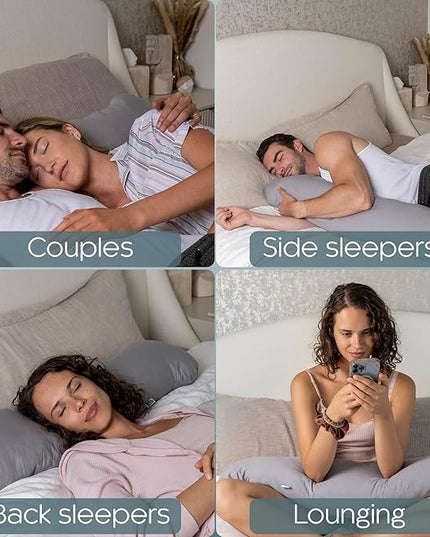 Weighted Body Pillow 6.5lbs - Weighted Pillow for Deeper Sleep (41" x 10") - Cooling Body Pillows for Adults, Full Body Pillow for Sleeping, Side Sleeper Body Pillow with Cover