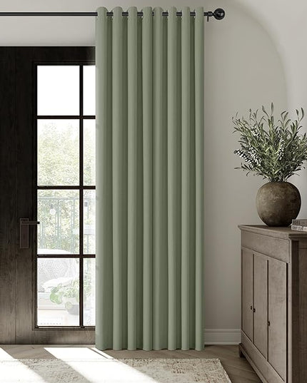 ChrisDowa 100% Blackout sage Solid Curtains 90 Inches Long 2 Panels for Bedroom Living Room,Farmhouse Room Darkening Thermal Insulated Soundproof Grommet Top Window Treatment Drapes,52x90