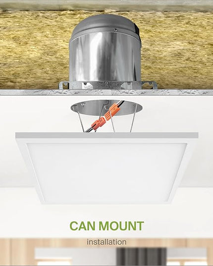 ASD LED 12" Square Flush Mount Ceiling Light Fixture, Low Profile Surface Lighting | 5CCT, Dimmable, Ultra-Thin, ETL Listed | 24W 1700LM 2700-6000K 120V | Kitchen, Bedroom, Hallway Lamp | White