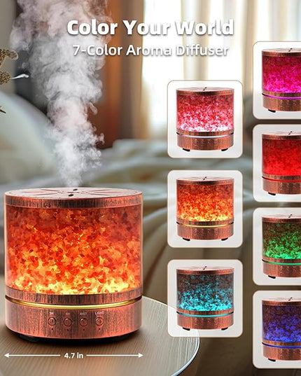 Essential Oil Diffuser Aromatherapy Diffusers for Essential Oils Large Room, Himalayan Salt Lamp Ultrasonic Aroma Diffusers for Home, 400ML
