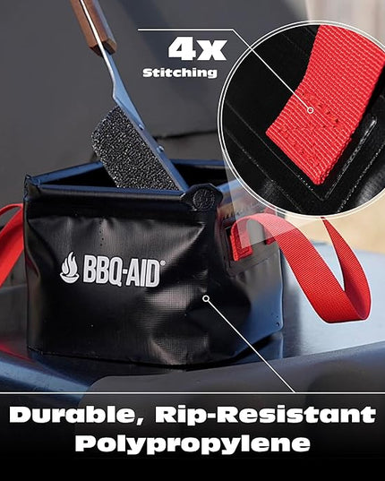 BBQ-AID Collapsible Dunk Basin – Durable Tank for Stainless-Steel Grates and Steam Grills - Perfect Partner for BBQ-AID Bristle Free Grill Brush (Basin Only)