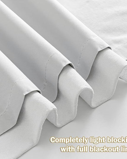 MYSKY HOME White Blackout Curtains 84 inches Long Pinch Pleated Curtains for Living Room Bedroom 100% Room Darkening Black Out Window Drapes with Hooks Back Tab, 40" Wide per Panel, 2 Pieces