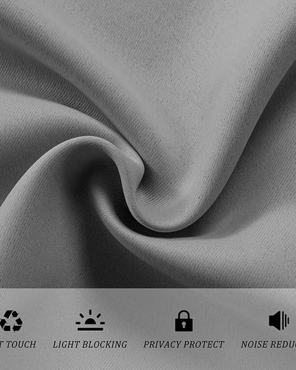 JIUZHEN Room Divider Curtains for Bedroom/Living Room, Thermal Insulated Blackout Door Curtain, Grommet Top Sliding Door Curtains (Light Grey, W100 by L84, 1 Panel)