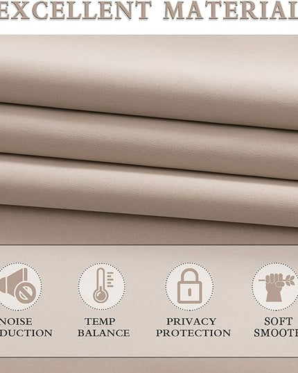 DONREN Warm Taupe Window Treatment Thermal Insulated Rod Pocket Blackout Curtains/Drapes for Bedroom(Rose Tan,Set of 2 Panels,42 by 84 Inch Length)