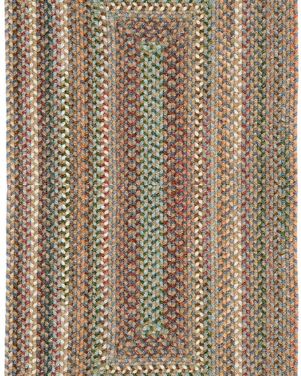Capel American Heritage Moss Multi 7' 0" X 9' 0" Concentric Rectangle Braided Rug