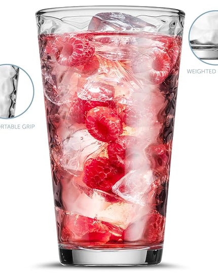 Biscayne Glassware Set, 24-Piece, Mixed Sizes with Cooler, DOF, Juice and Shot Glasses