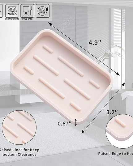 Silicone Kitchen Sink Organizer Tray for Multiple Usage,Easy Clean Sponges Holder for Kitchen Bathroom Counter or Sink,Dish Soap Dispenser,Scrubber,Bottle,Cup Tapioca 4.9”x 3.2”