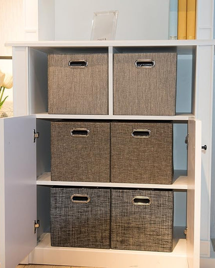 Storage Bins Cube Containers Boxes,Thick and Heavy Duty Fabric Drawers, 11×11 inch- Set of 4,Brown