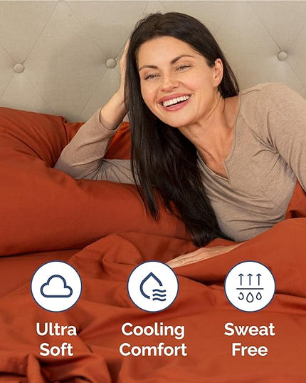 Full Size 4 Piece Sheet Set - Comfy Breathable & Cooling Bed Sheets Set - Hotel Luxury Bedding for Women, Men, Kids, Teens, Boys & Girls - Deep Pockets, Soft and Wrinkle Free - Oeko-Tex - Terracotta
