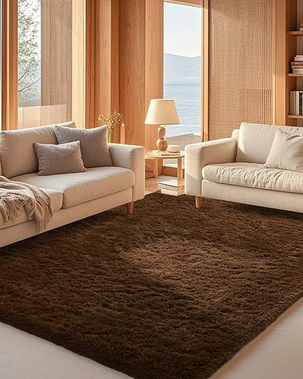 Ophanie Brown Rugs for Living Room Bedroom, 5x8 Fluffy Fuzzy Furry Carpet, Plush Soft Shaggy Bedside Indoor Floor Area Rug for Kids Girls Boys Baby Teen Dorm Nursery Home Decor Aesthetic