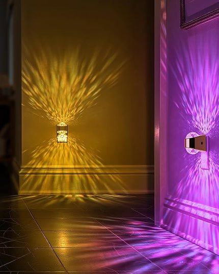 Night Lights Plug into Wall, Star Projector for Bedroom, Gold Night Light Projector for Kids, 9-Color RGB Galaxy Nightlight with Dusk to Dawn Sensor for Bathroom, Home Gaming Room Decor Gifts
