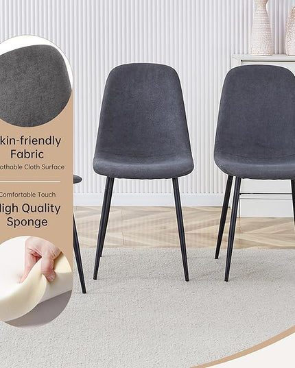Dining Table Set for 6,Modern Dining Table and Fabric Chairs 6, 7 Piece Kitchen Table and Chairs for Kitchen Dining Room,Apartment