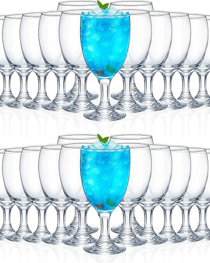 Patelai Set of 30 Clear Glasses 16 oz Water Goblet Glass Stemmed Water Glasses for Juice Wine Beer Tea Milk Cold Beverages Drinks Dishwasher Safe
