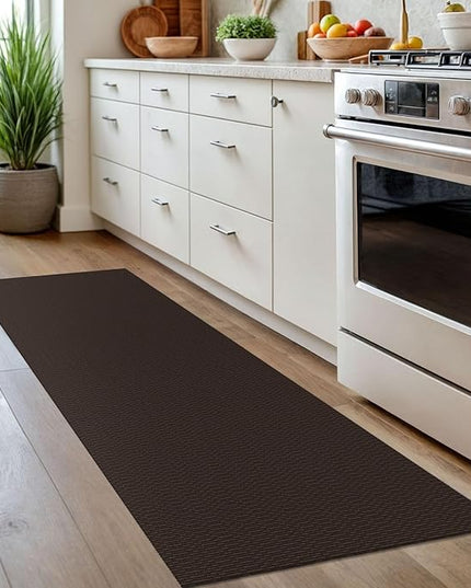 KOZYFLY Washable Runner Rug 2x7 ft Hallway Runner Kitchen Runner Rugs with Rubber Backing Bobo Entryway Runner Indoor, Carpet Runners for Hall Entrance Bedroom, Dark Coffee/Brown