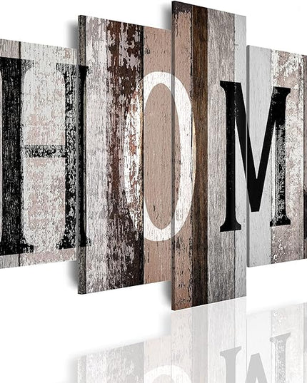 LUDUHU Home Canvas Print Wall Art - 5 Piece Sweet Home Signs, Black and White Quotes, Modern Family Wall Decor (G, Oversize 40x20inch)