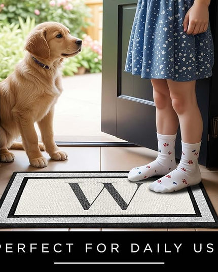 My Sign Center Door Mat, Personalized Doormat, Custom Welcome Monogram Mat for Front Door, Indoor/Outdoor, Housewarming Gift, Heavy Duty Slip Resistant Backing, 18x30 Inches, Polyester Top