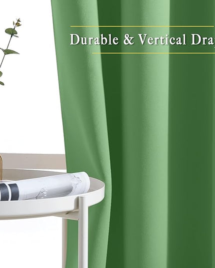 NICETOWN Patio Glass Door Panels - (52 inches Wide x 120 inches Long, Forest Green, 1 Pair) Blackout Curtains for Window Decoration, Privacy Panel Drapes for Dining Room and Guest Room