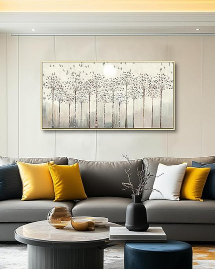 hyidecorart Natural Wood Framed Canvas Wall Art For Living Room Large Wall Decorations For Bedroom Room Office Wall Decor Abstract Scenery Wall Painting Prints Pictures Artwork Home Boho Wall Decor
