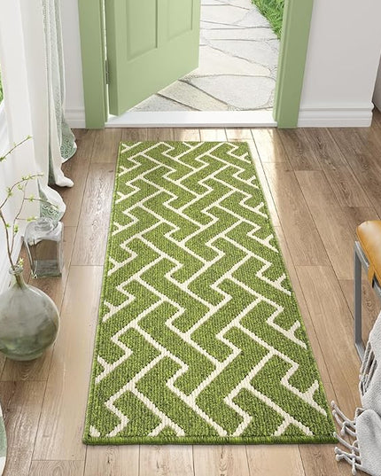 hicorfe Indoor Doormat,Front Back Door Mat Rubber Backing Non Slip Door Mats 20"x48" Absorbent Resist Dirt Entrance Doormat Inside Floor Mats for Entryway Washable Low-Profile(Sage Green)