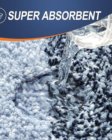 OLANLY Bathroom Rug Set 2 Piece, Soft Absorbent Microfiber Bath Rug Set, Non-Slip, Machine Wash Dry, Plush Shaggy Bath Mats for Bathroom (30"x20"+24"x16", Dark Blue)