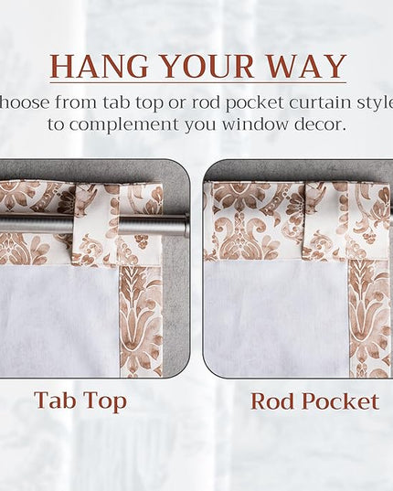 Maison d' Hermine Curtains for Living Room 100% Cotton 124 inch Length One Panel Light Filtering Curtains for Bedroom Windows with Rod and Loop Pockets Drapes (Allure, 50" W x 124" L)
