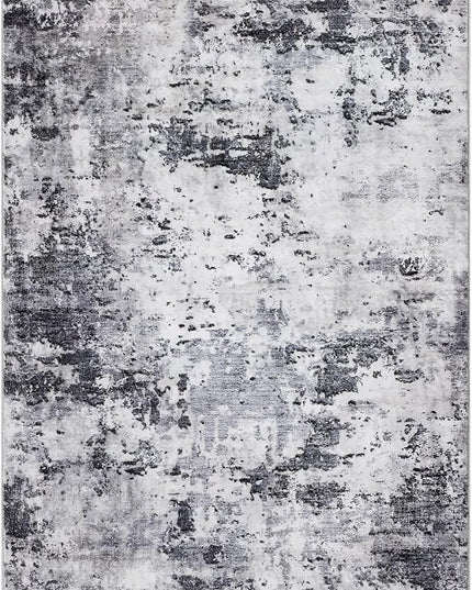 Modern Abstract 2x3 Area Rug Non Slip Non Shedding Low Pile Stain Resistant Rug for Entryway Kitchen Bedroom,Grey