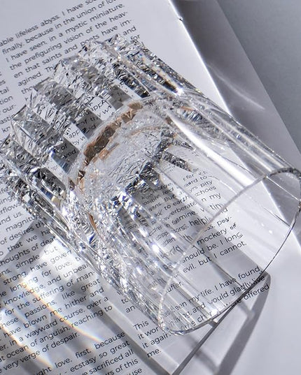 KAMMAK Crystal Whiskey Glasses Set of 2, 7.27oz Old Fashioned Glasses Stemless, Hand Blown White Cocktail Glasses, Engagement Gifts for Couples, Women, Men