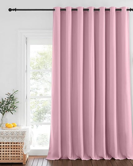 NICETOWN Rouge Pink Blackout Curtains for Bedroom/Living Room 132 Inch Length - Thermal Insulated Room Darkening Grommet Top Window Curtains (100 by 132 - Inch, 1 Panel)
