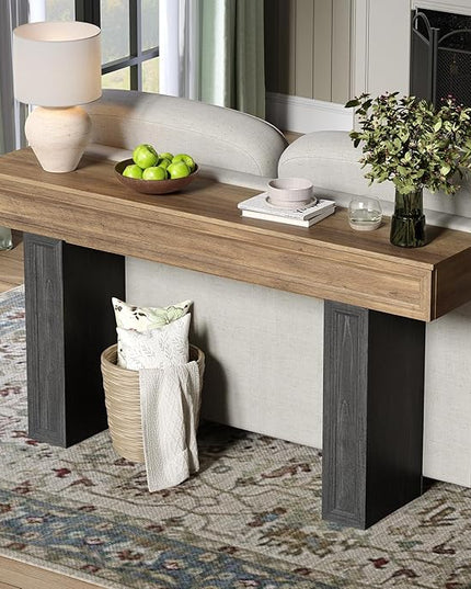 Rresyet 63 Inch Long Console Table, Sofa Table Behind Sofa, Wooden Entryway Table, Farmhouse Entryway Table for Entry, Hallway, Living Room (Wood)