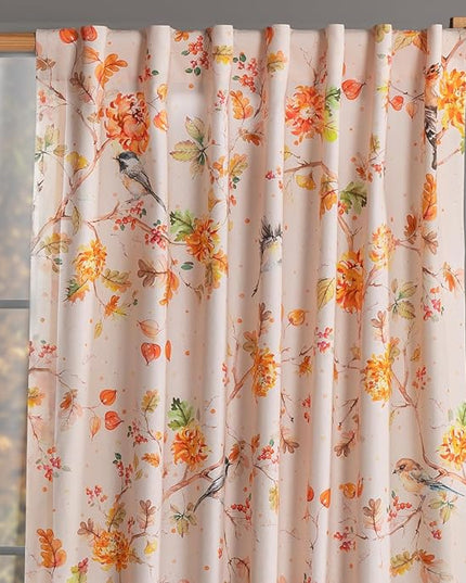 Maison d' Hermine Curtains for Living Room 100% Cotton 108 inch Length One Panel Light Filtering Curtains for Bedroom Windows with Rod and Loop Pockets Drapes (Kelim Prairie, 50" W x 108" L)
