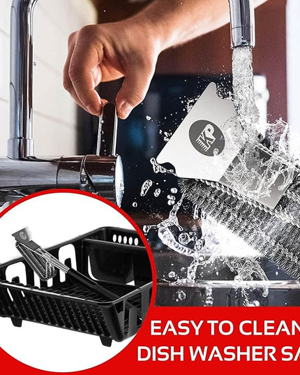 KITCHEN PERFECTION Safe Wire Grill Brush for Outdoor Grill w/Grill Scraper & Grill Mat Grill Cleaning Kit -Extended Handle BBQ Brush for Effortless Grill Cleaning Grill Cleaner Brush Barbecue Tools